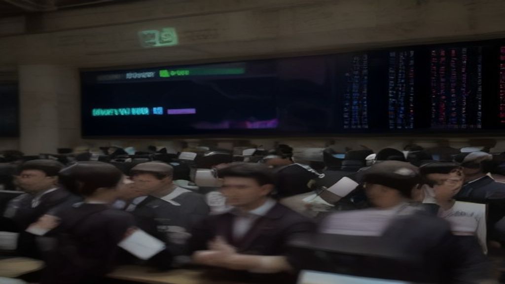 證券交易所交易大堂（AI 生成示意圖）