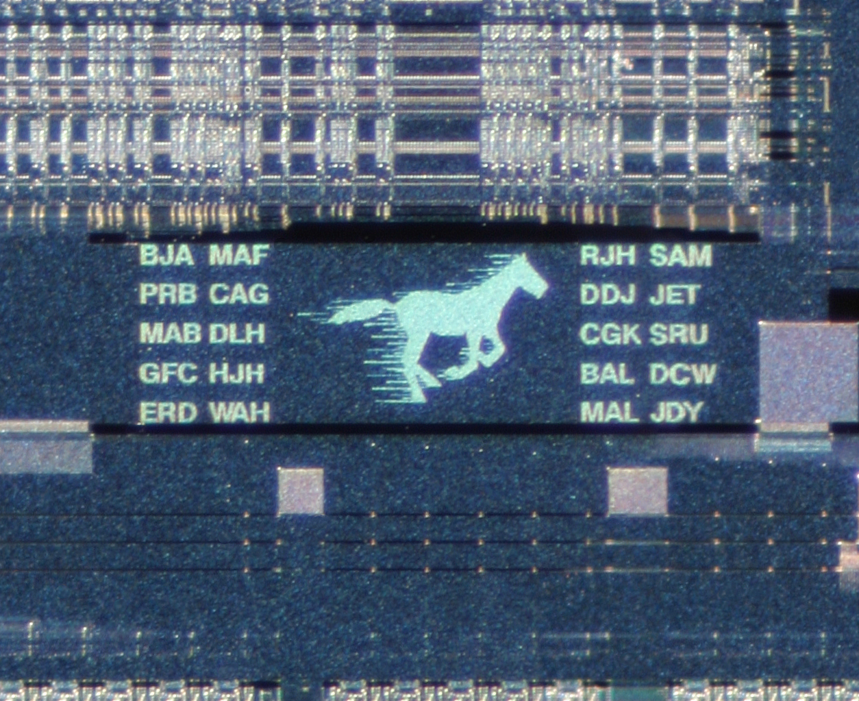 Close-up of a microprocessor chip